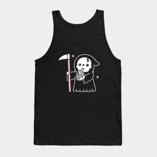 Cute Grim Reaper Healing With Milk Funny Tank Top